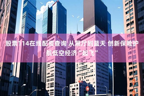 股票114在线配资查询 从展厅到蓝天 创新保险护航低空经济“起飞”